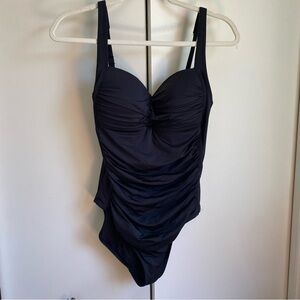 Bond-eye Australia Black One Piece Ruched Swimsuit Sz 8